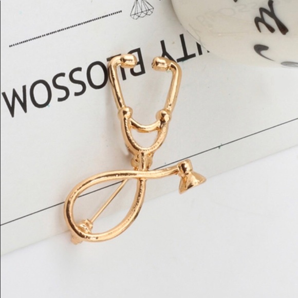 Accessories - NEW GOLD STETHOSCOPE ENAMEL PIN
